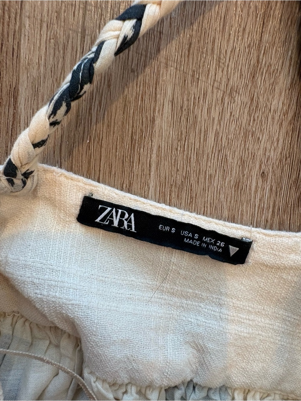 Zara Cream Mini Halter Dress with Black Geometric Print - Picture 4 of 4